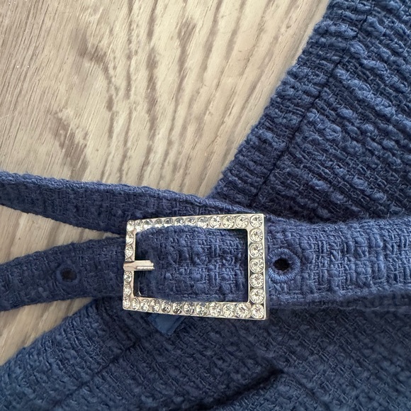 Generation Love Sage Belted Tweed Romper in Blue - Picture 4 of 4